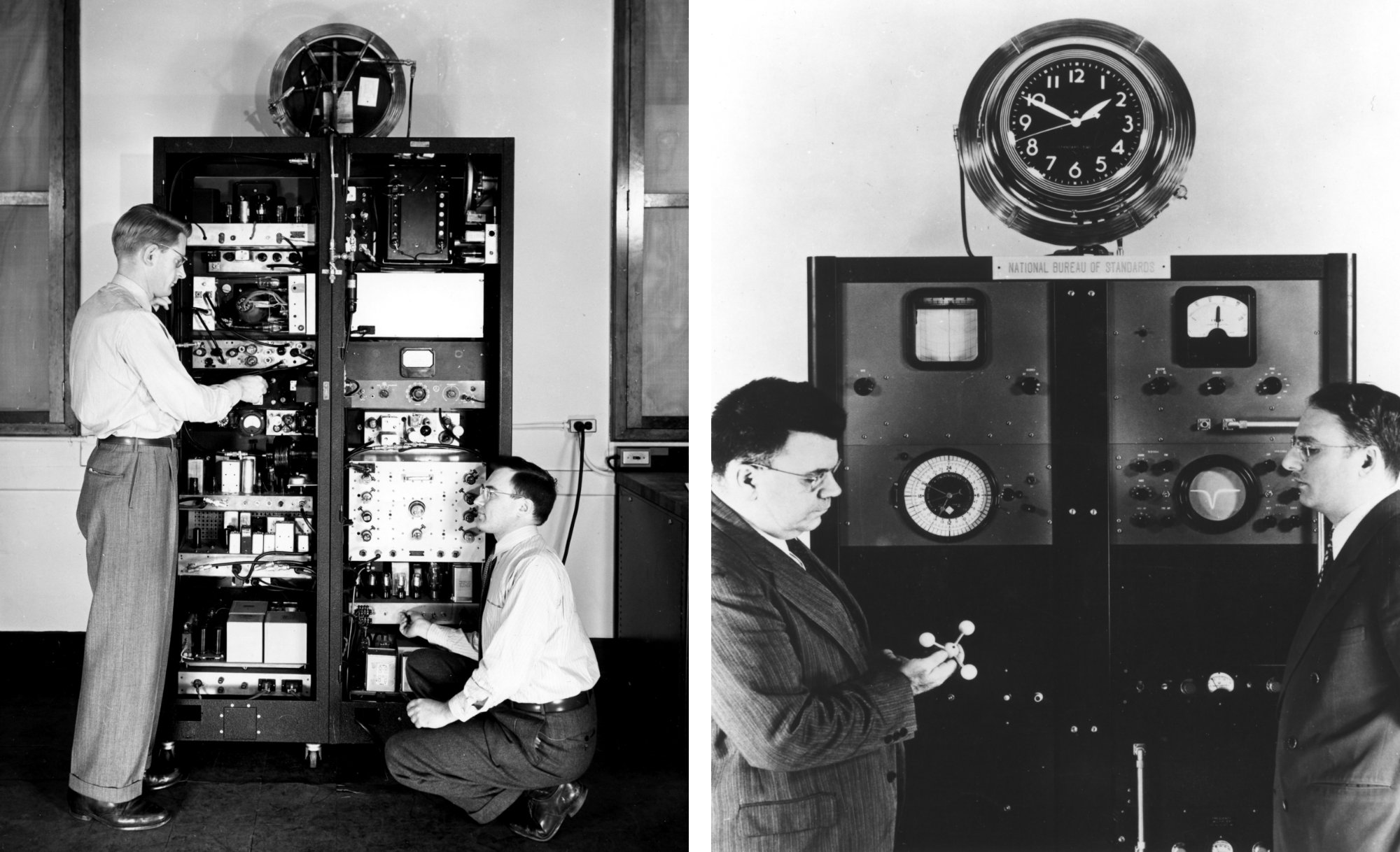 The world's first atomic clock, built at the US National Bureau of Standards in 1949